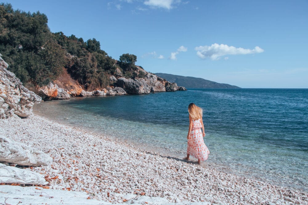 Beach in Agia Effimia on the Island of Kefalonia. Things to do in Kefalonia.