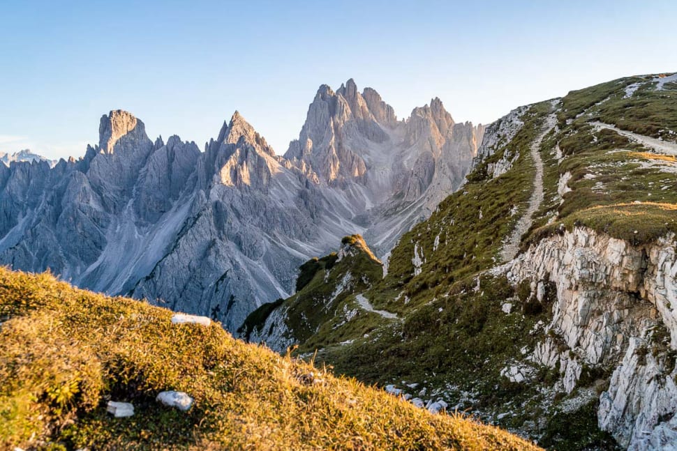 The famous Cadini di Misurina viewpoint. The Dolomites, Italy. 