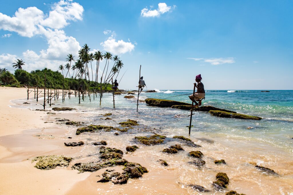 Mirissa Beach, Sri Lanka Traditional fishermen