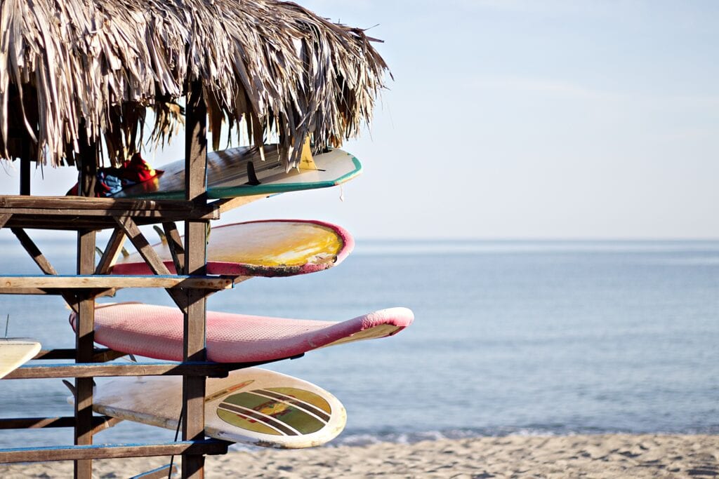 Surfing at Hiriketiya Beach